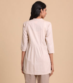 Beige flared cotton Shirt