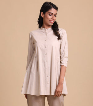 Beige flared cotton Shirt
