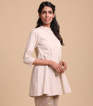 Beige flared cotton Shirt