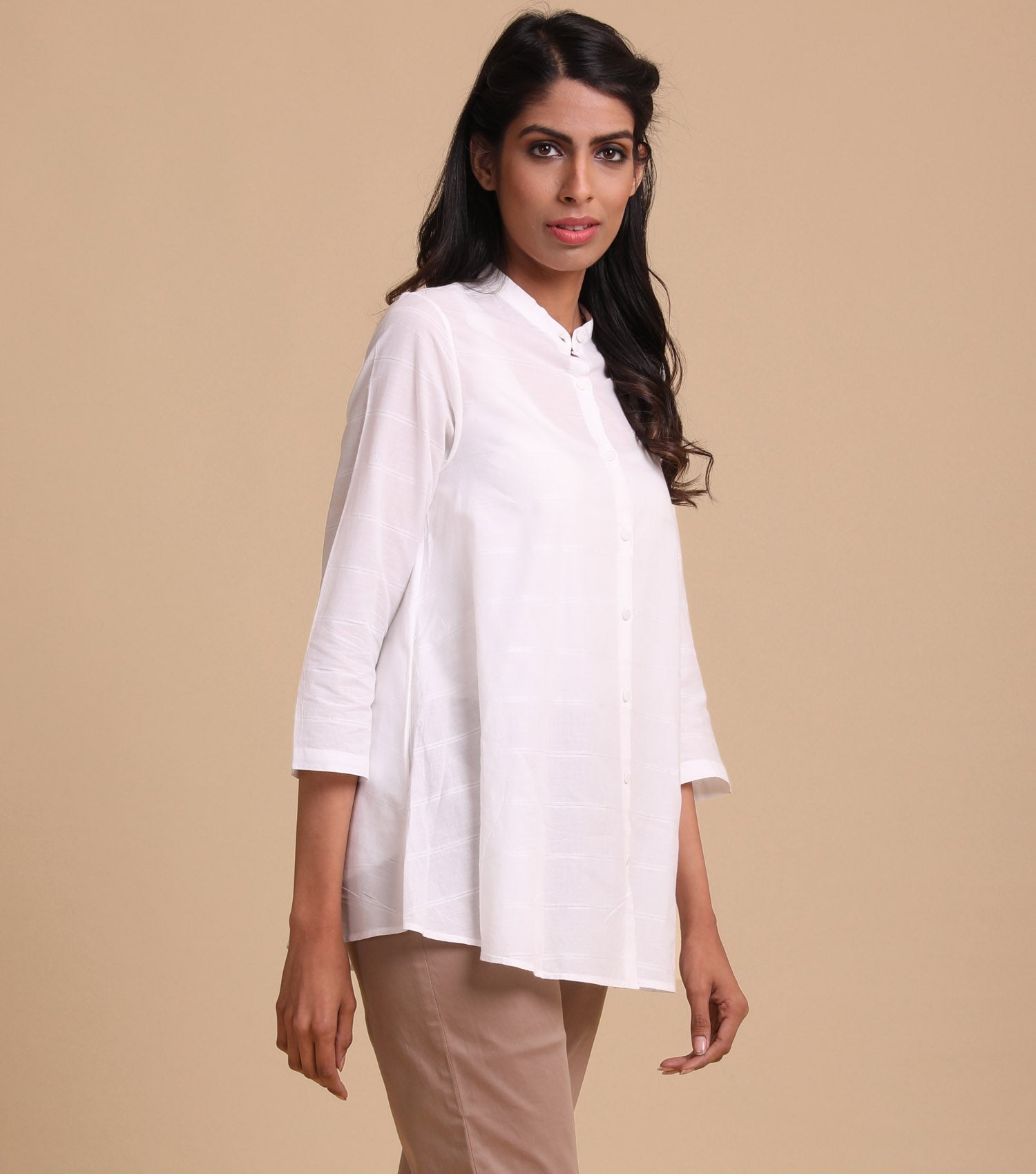 White solid cotton Shirt