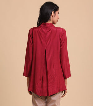 Wine Cotton Silk shirt