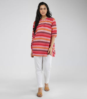 Summer Flared Striped Cotton Top