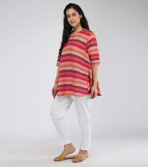 Summer Flared Striped Cotton Top