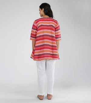 Summer Flared Striped Cotton Top