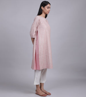 PINK HANDWOVEN LINEN KURTA