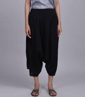 Black Cotton Harem Pants