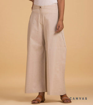 Beige chambray cuban pants