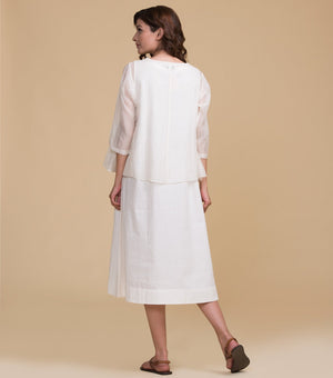 White chanderi kediyo Set