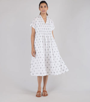White Cotton Woven Dress