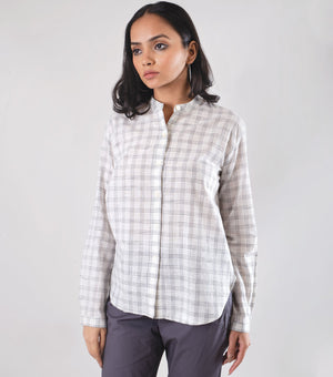 White Checkered cotton shirt