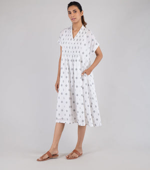 White Cotton Woven Dress