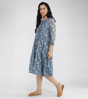 Floral printed cotton dress