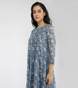 Floral printed cotton dress