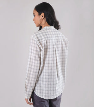 White Checkered cotton shirt
