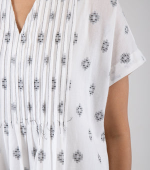 White Cotton Woven Dress