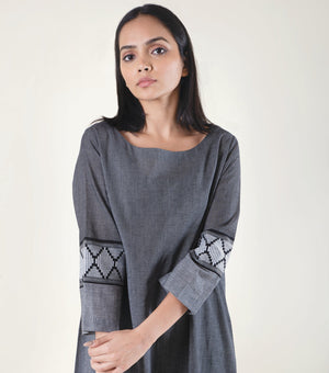 Black Woven Cotton Co-ord Set