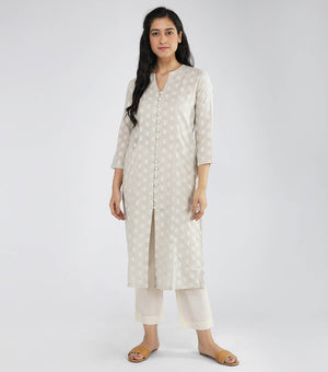 Grey cotton kurta