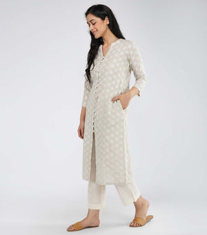 Grey cotton kurta