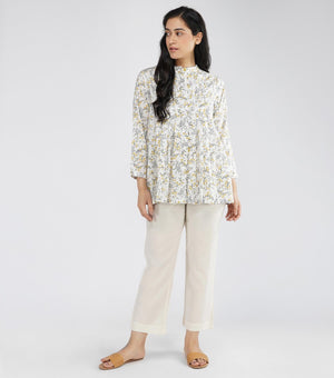 Floral printed cotton shirt