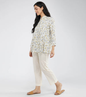 Floral printed cotton shirt