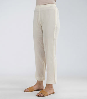 Ivory Cotton Pants