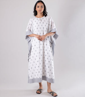 White Woven Cotton Kaftan