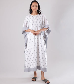 White Woven Cotton Kaftan