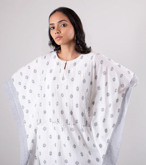 White Woven Cotton Kaftan