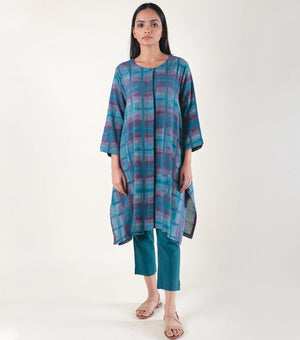 Teal Blue Woven Cotton Co-ord Set