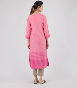 Pink cotton kurta
