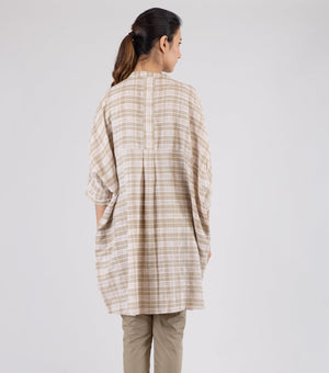 Beige Striped Cotton Tunic