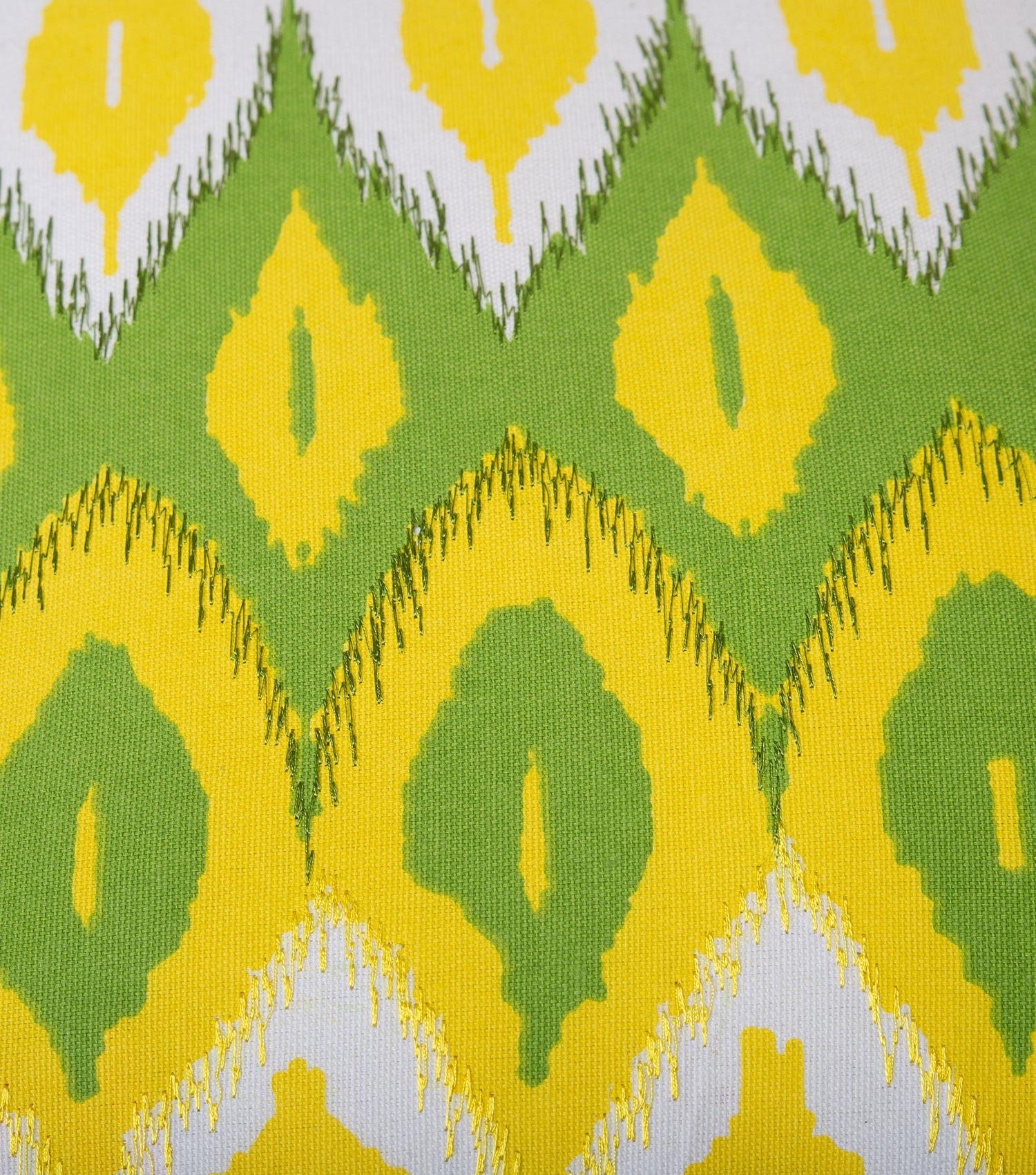 Green Yellow Printed Cotton Cushion Cover