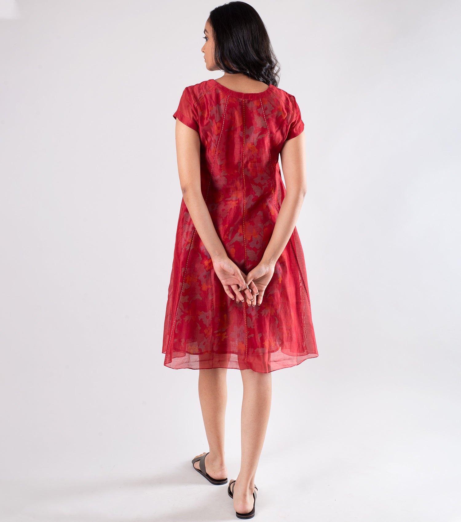 Red Chanderi Dress