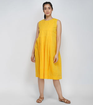 Yellow mangalgiri cotton dress