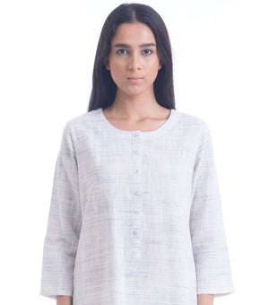 White Handwoven Cotton kurta