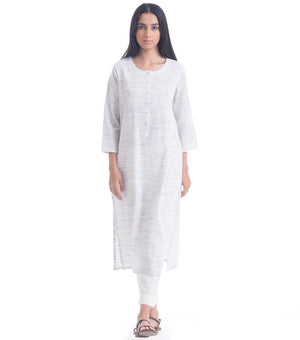 White Handwoven Cotton kurta
