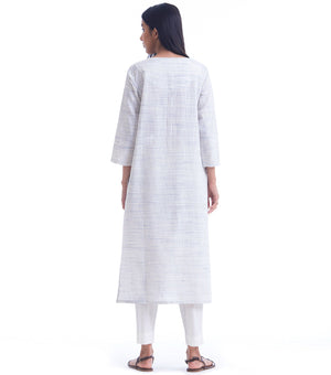 White Handwoven Cotton kurta