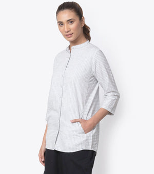 White Solid Cotton Shirt