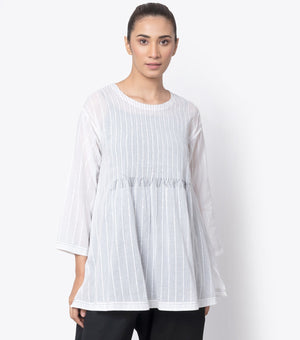 White Pintuck Cotton Top