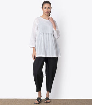 White Pintuck Cotton Top