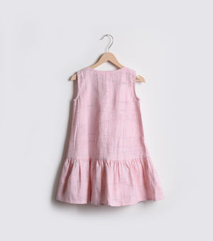 Pink Cotton Linen A-line dress