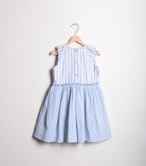 Blue Striped Cotton Dress