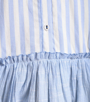 Blue Striped Cotton Dress