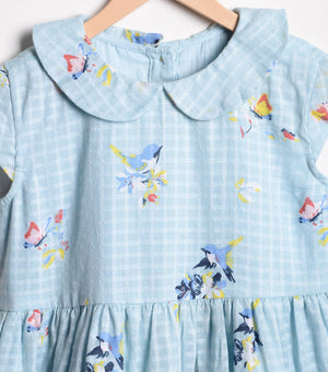 Blue Printed Cotton Dress