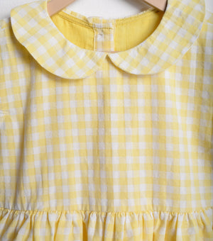 Yellow Cotton Flared dress