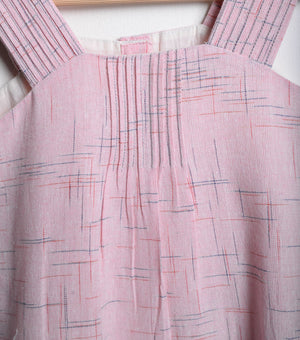 Pink Cotton Embroidered A-line dress