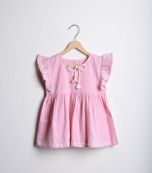 Pink Cotton Embroidered Top