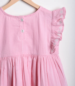 Pink Cotton Embroidered Top