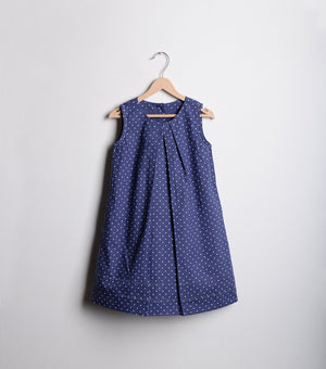 Navy Cotton A-line dress