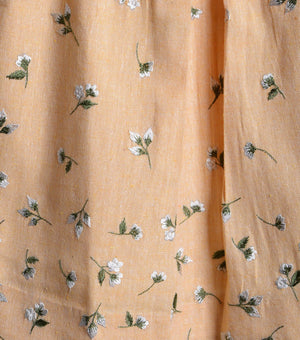 Yellow chambray embroidered dress